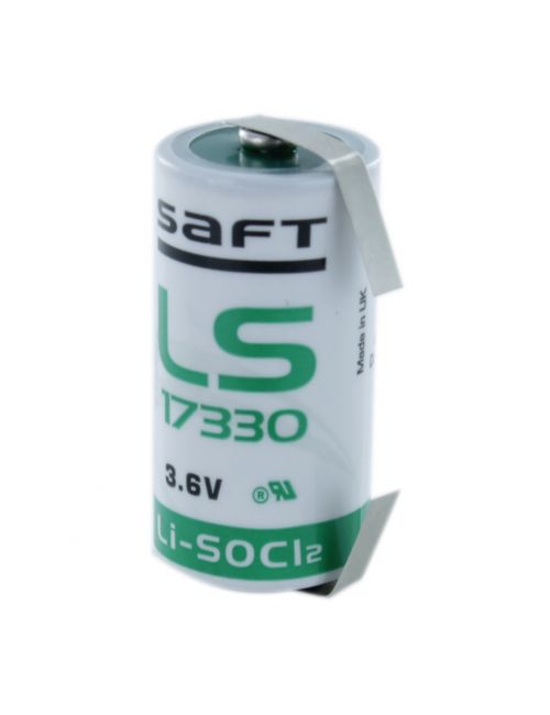 Pila litio 2/3 A 3,6V con terminales planos Saft serie LS - LS17330CNR -  -  - 1