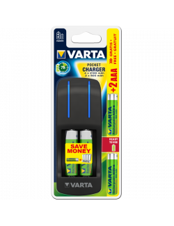 Cargador VARTA para baterías AA y AAA con 4 pilas AA recargables 2100mAh y 2 pilas AAA recargables 800mAh Ni-Mh VARTA - V-57642 