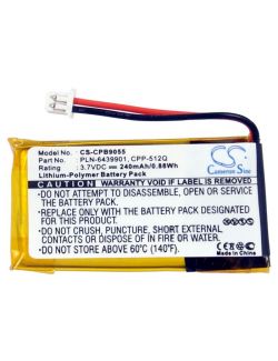 Bateria para Plantronics C65, CS55, CS361, HL10... 65358-01 compatível 240mAh Li-Po. - 5