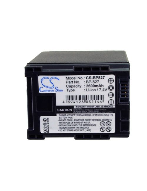 Batera compatível Canon BP-820, BP-827, BP828 de 7,4V 2600mAh 19,24Wh - 5