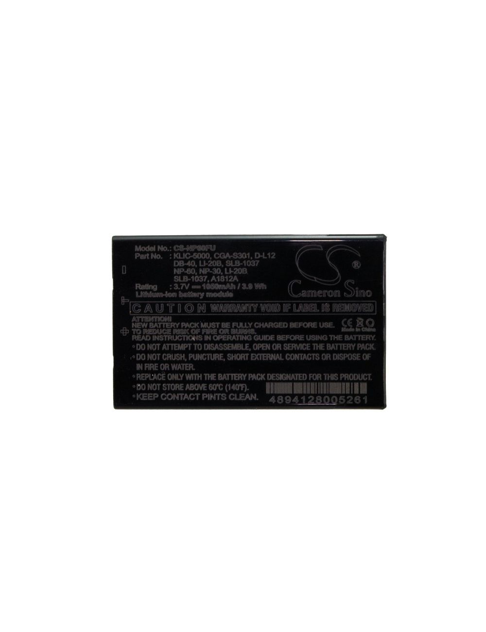 Batteria Li-ion 3.7V 1050mAh Per Creative DiVi CAM 428 E Molti Altri Modelli, Nera - 2