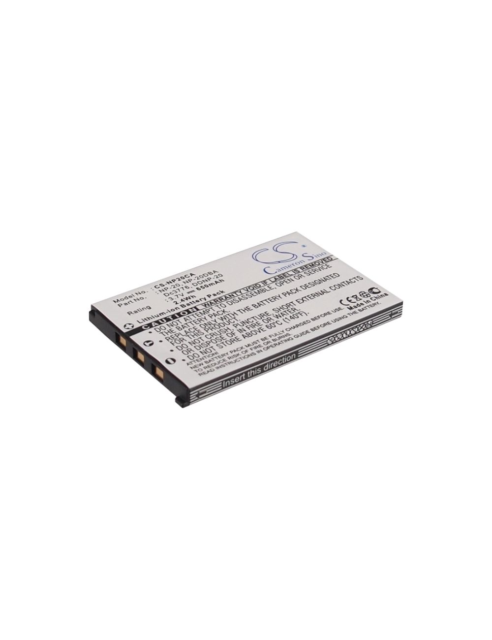 Batería Casio NP-20 o NP-20DBA 3,7V 650mAh - CS-NP20CA - - 4894128005810 - 1 Batería Casio NP-20 o NP-20DBA 3,7V 650mAh - CS-NP20CA - - 4894128005810 - 1