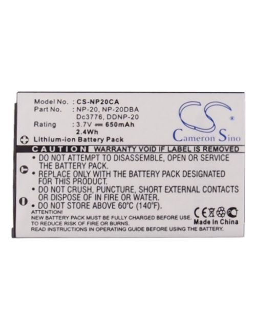 Bateria Casio NP-20 ou NP-20DBA 3,7V 650mAh - 5