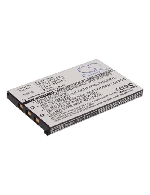 Batería para Casio  Exilim Card EX-M1, M2, S1, S2, S770, S880, Exilim Zoom EX-Z11, Z3, Z4, Z5, Z6... NP-20 3,7V 650mAh - CS-NP20