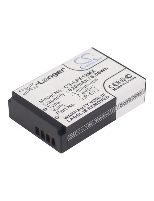 Batería compatible Canon LP-E12 7,4V 820mAh 6,07Wh - CS-LPE12MX -  - 4894128065524 - 1