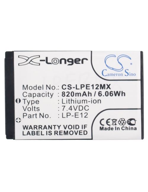 Batería compatible Canon LP-E12 7,4V 820mAh 6,07Wh - CS-LPE12MX -  - 4894128065524 - 5