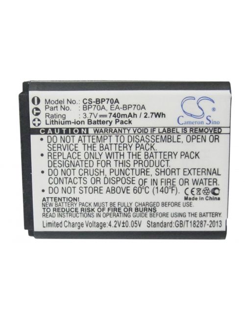 Batería Samsung BP-70A, SLB-70A compatible 3,7V 740mAh Li-Ion - 5