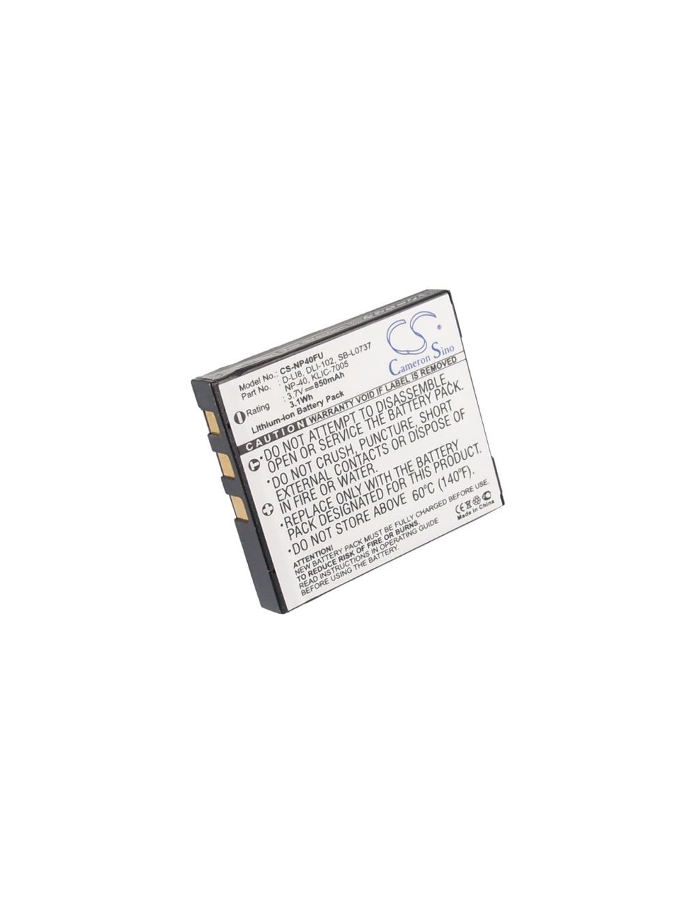 Batería Ricoh D-Li8 compatible 3,7V 850mAh Li-Ion - CS-NP40FU -  - 4894128005094 - 1