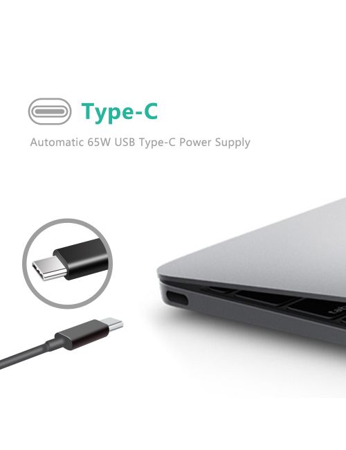 Cargador USB tipo C de 65W para smartphones, tablets, portátiles, ultrabooks y cualquier otro dispositivo con puerto USB-C. - UN