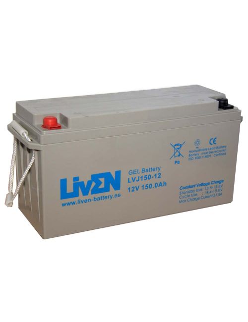 Batería de gel para autocaravanas y furgonetas camper 12V 150Ah C20 ciclo profundo Liven LVJ150-12 - LVJ150-12 -  -  - 1