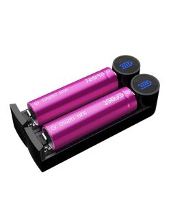 Carregador para 2 baterias de iões de lítio com alimentação por USB e corrente de carga de 1A Efest Slim K2 - 2