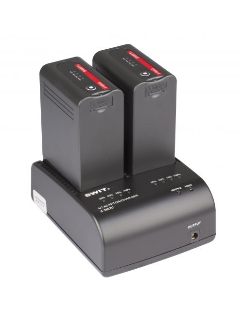 Cargador doble para SONY BP-U30/60/90 y SWIT S-8U63/65/65 y LB-SU98 con adaptador DC 12V y alimentación para videocámaras 786451