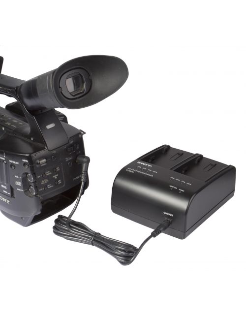 Cargador doble para SONY BP-U30/60/90 y SWIT S-8U63/65/65 y LB-SU98 con adaptador DC 12V y alimentación para videocámaras - 4