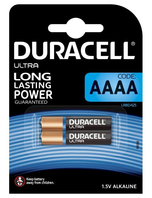 Blister de 2 pilhas alcalinas AAAA Duracell Ultra - 2