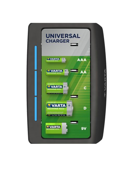 Cargador para pilas AAA, AA, C, D y 9V recargables VARTA Universal Charger - V-57648 -  - 4008496850754 - 3