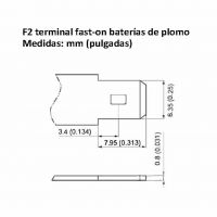 Pack 2 adaptadores terminal fast-on F2 a fast-on F1 para baterías de plomo - 2xF2HF1M -  -  - 2