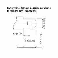 Pack 2 adaptadores terminal fast-on F2 a fast-on F1 para baterías de plomo - 2xF2HF1M -  -  - 3