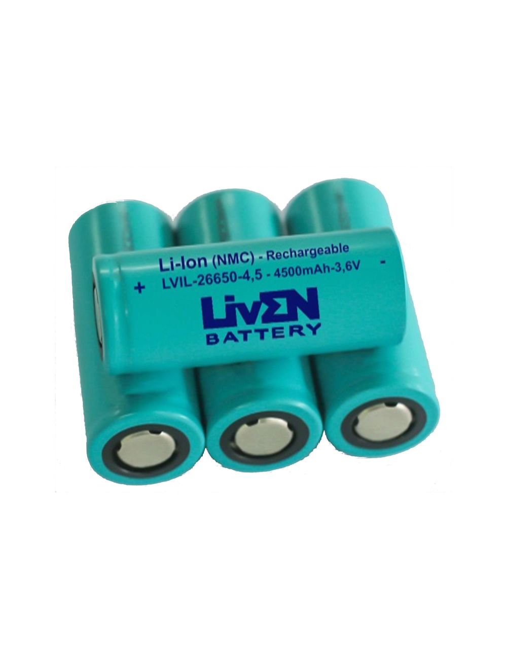 Batería 26650 3,6V 4500mAh Litio Ion NMC LivEN serie LVIL (1 unidad) - LVIL-26650-4,5 -  -  - 1
