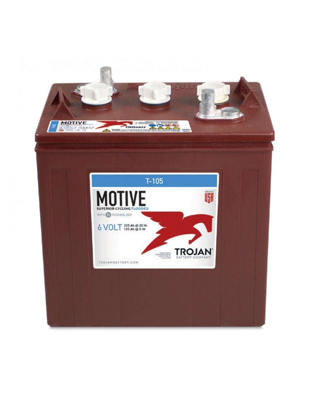 Trojan T-105 bateria 6V 225Ah C20 chumbo-ácido de ciclo profundo e electrólito líquido - 1 Trojan T-105 bateria 6V 225Ah C20 chumbo-ácido de ciclo profundo e electrólito líquido - 1