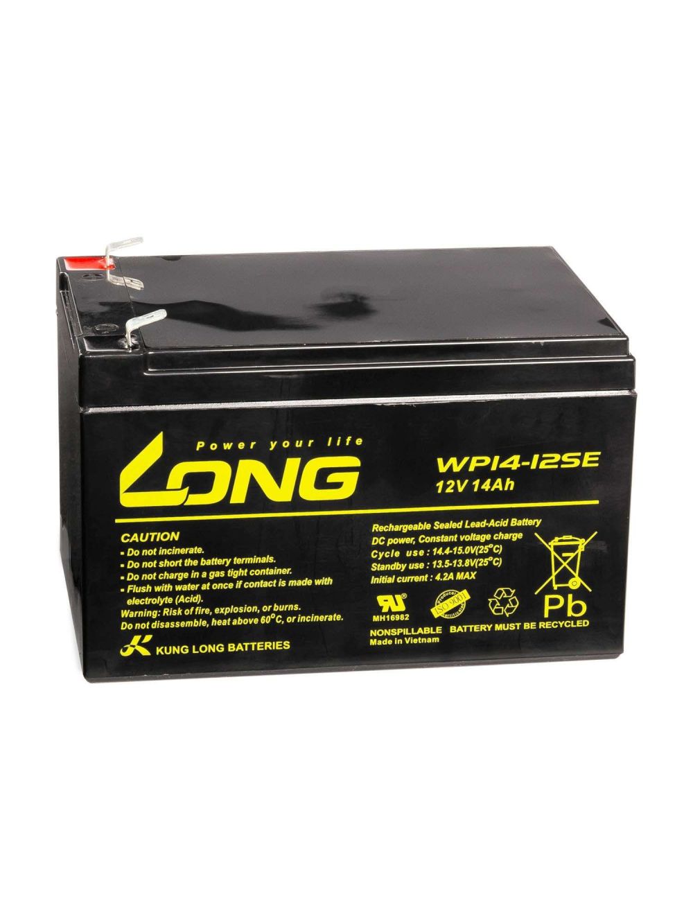 Pack 4 baterías (48V) para Raycool Motard de 12V 14Ah Long serie WP - 4xWP14-12SE -  -  - 1