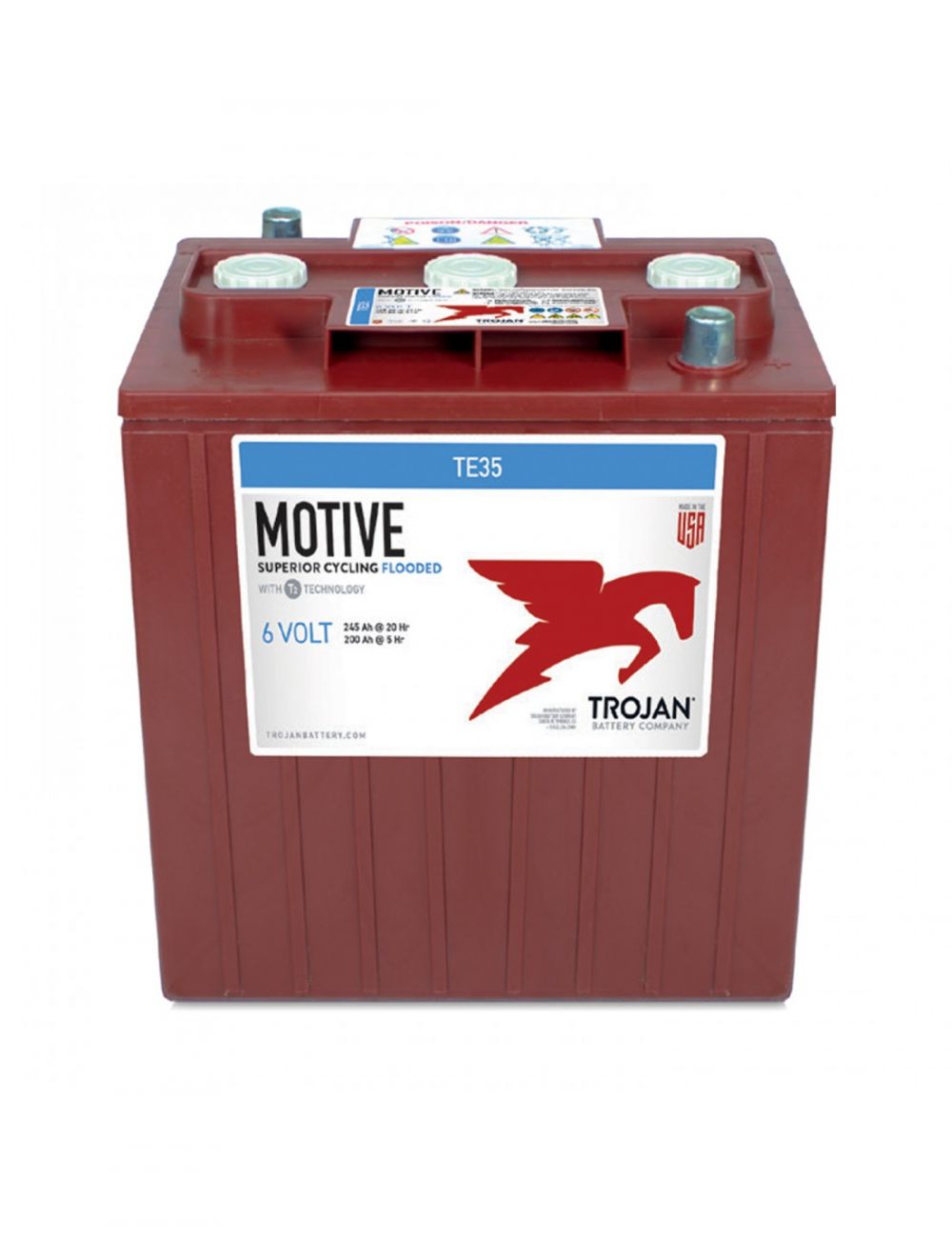 Trojan TE35 bateria 6V 245Ah C20 chumbo-ácido de ciclo profundo e electrólito líquido - 1 Trojan TE35 bateria 6V 245Ah C20 chumbo-ácido de ciclo profundo e electrólito líquido - 1