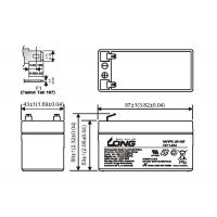 Bateria 12V 1,3Ah C20 Long WP1.3-12 - 2