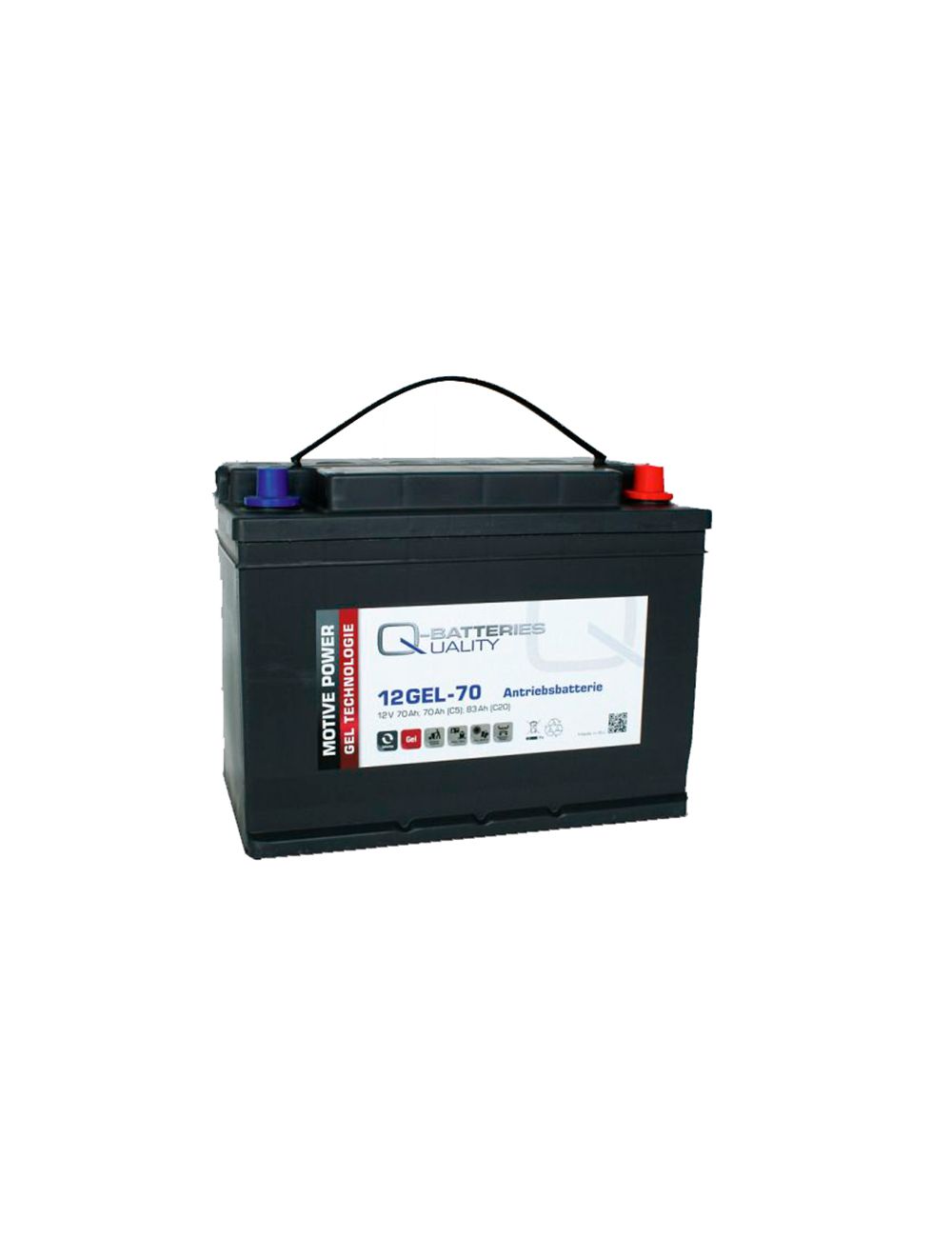 Bateria de gel 12V 83Ah C20, 70Ah C5 Q-Baterias 12GEL-70 - 1 Bateria de gel 12V 83Ah C20, 70Ah C5 Q-Baterias 12GEL-70 - 1