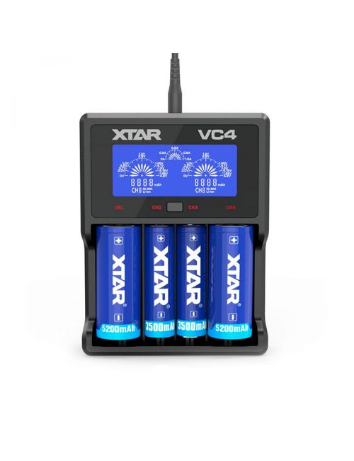 Cargador XTAR VC4 con LCD para 4 baterías Litio Ion o Ni-Mh - 1