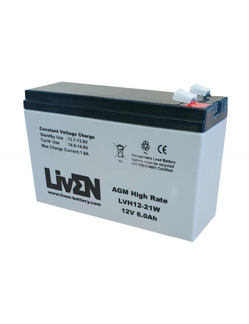 Batería 12V 6Ah 21W LivEN serie LVH alta descarga - 1