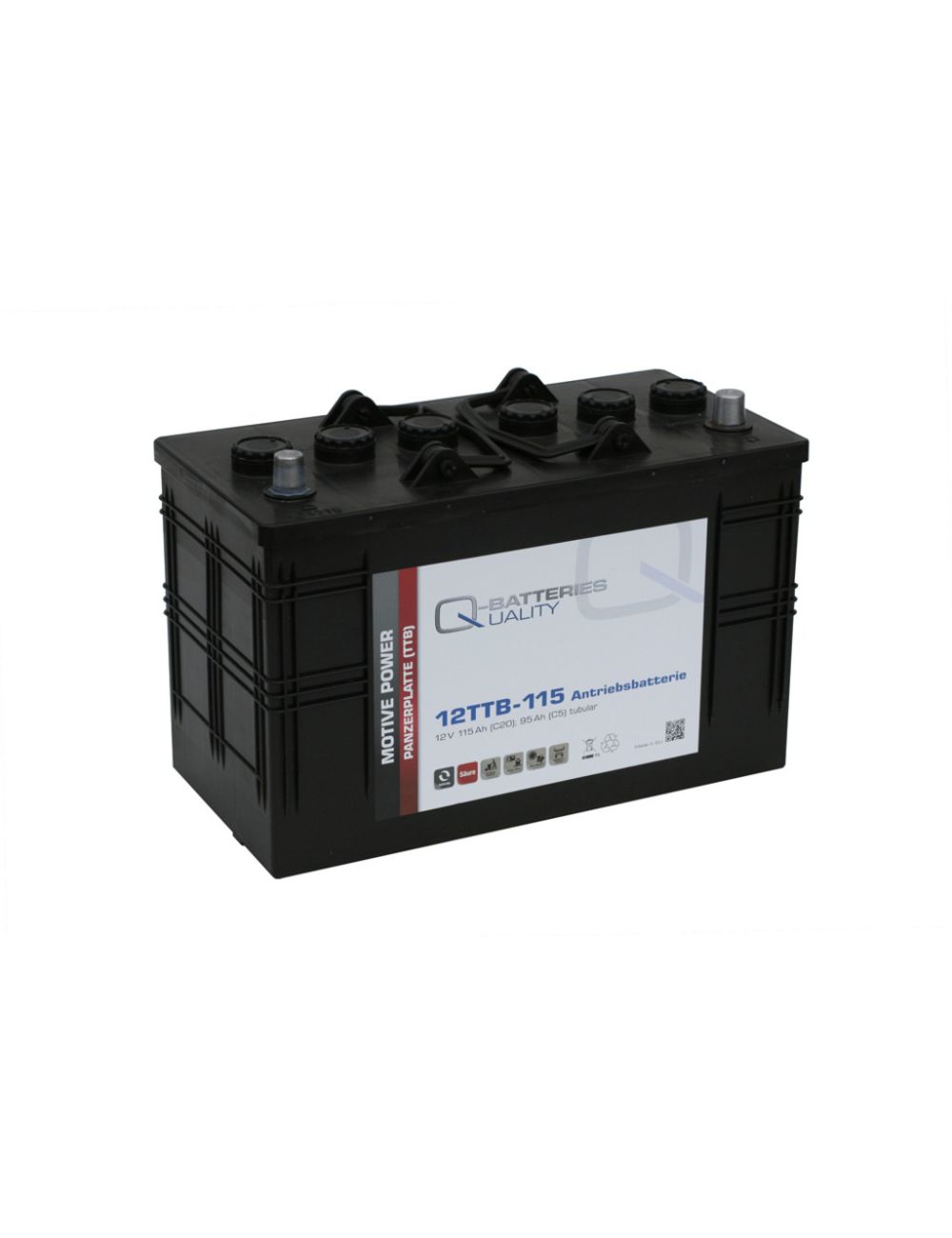 Batería 12V 115Ah C20 ciclo profundo de plomo ácido tubular Q-Batteries serie TTB - 12TTB-115 -  - 4250889600556 - 1