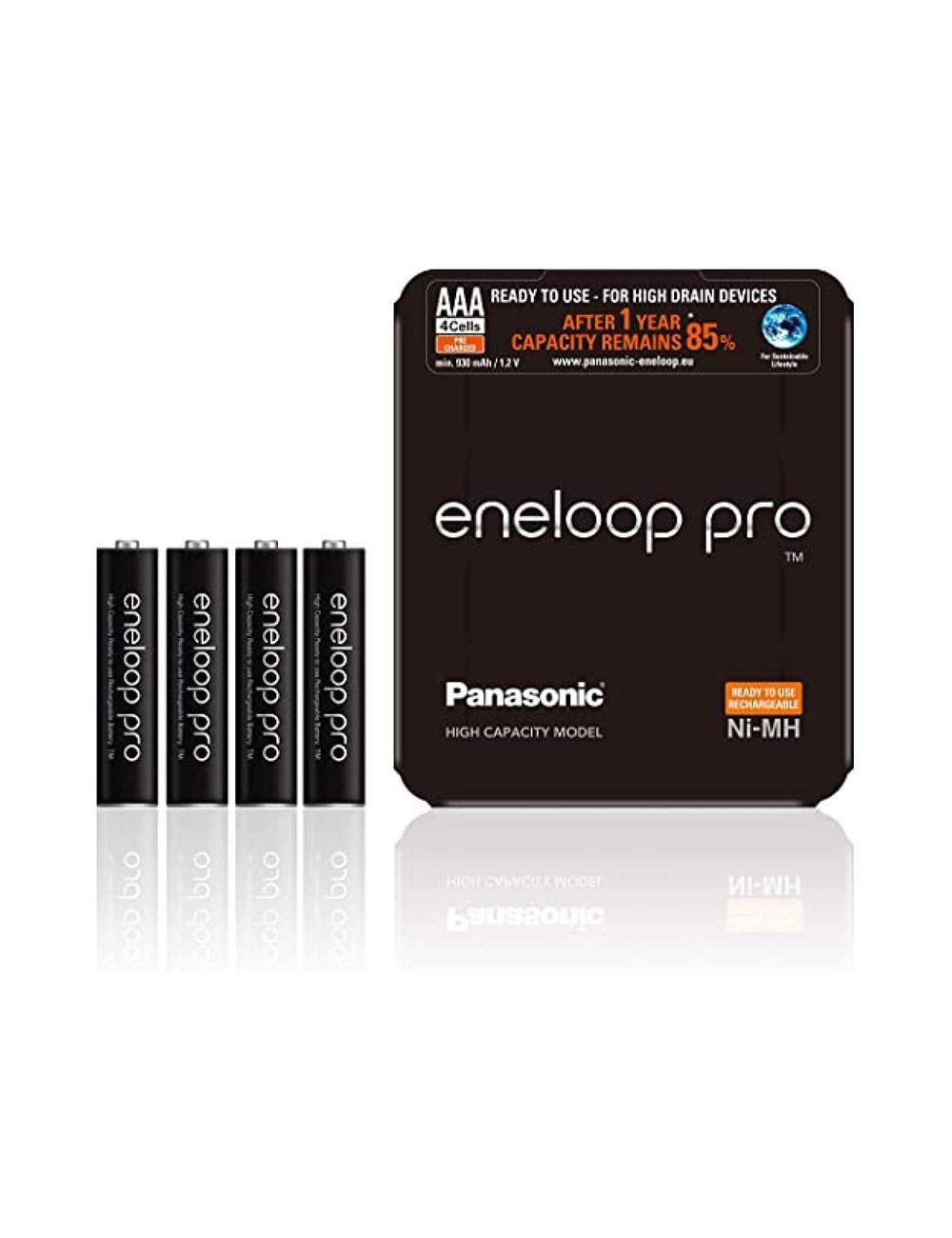 Eneloop pro pilhas recarregáveis AAA 930mAh Ni-Mh Panasonic (sliding pack 4 pcs.) - 1