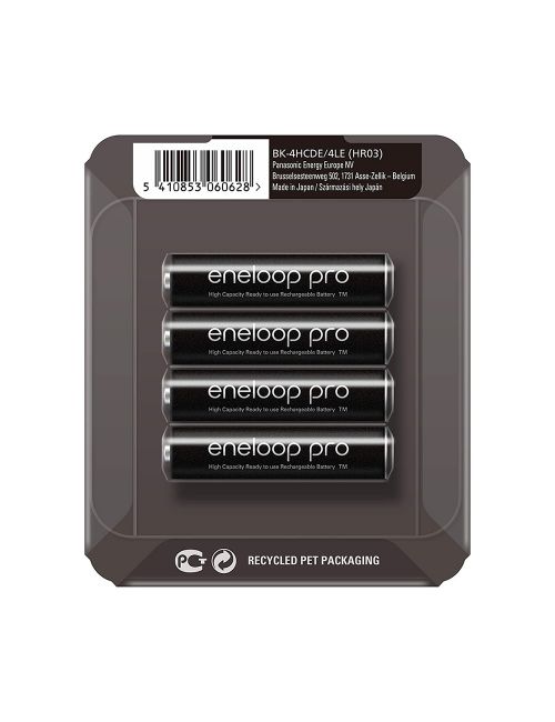 Eneloop pro pilas recargables AAA 930mAh Ni-Mh Panasonic (sliding pack 4 unidades) - BK-4HCDE/4LE -  - 5410853060628 - 2