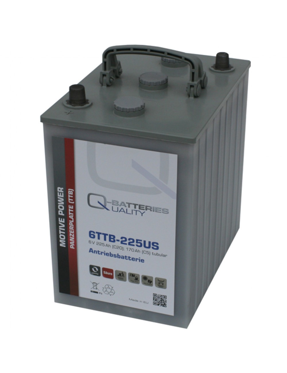 Batería 6V 225Ah C20 plomo ácido con placa tubular Q-Batteries serie TTB - 6TTB-225US -  - 4250889600464 - 1