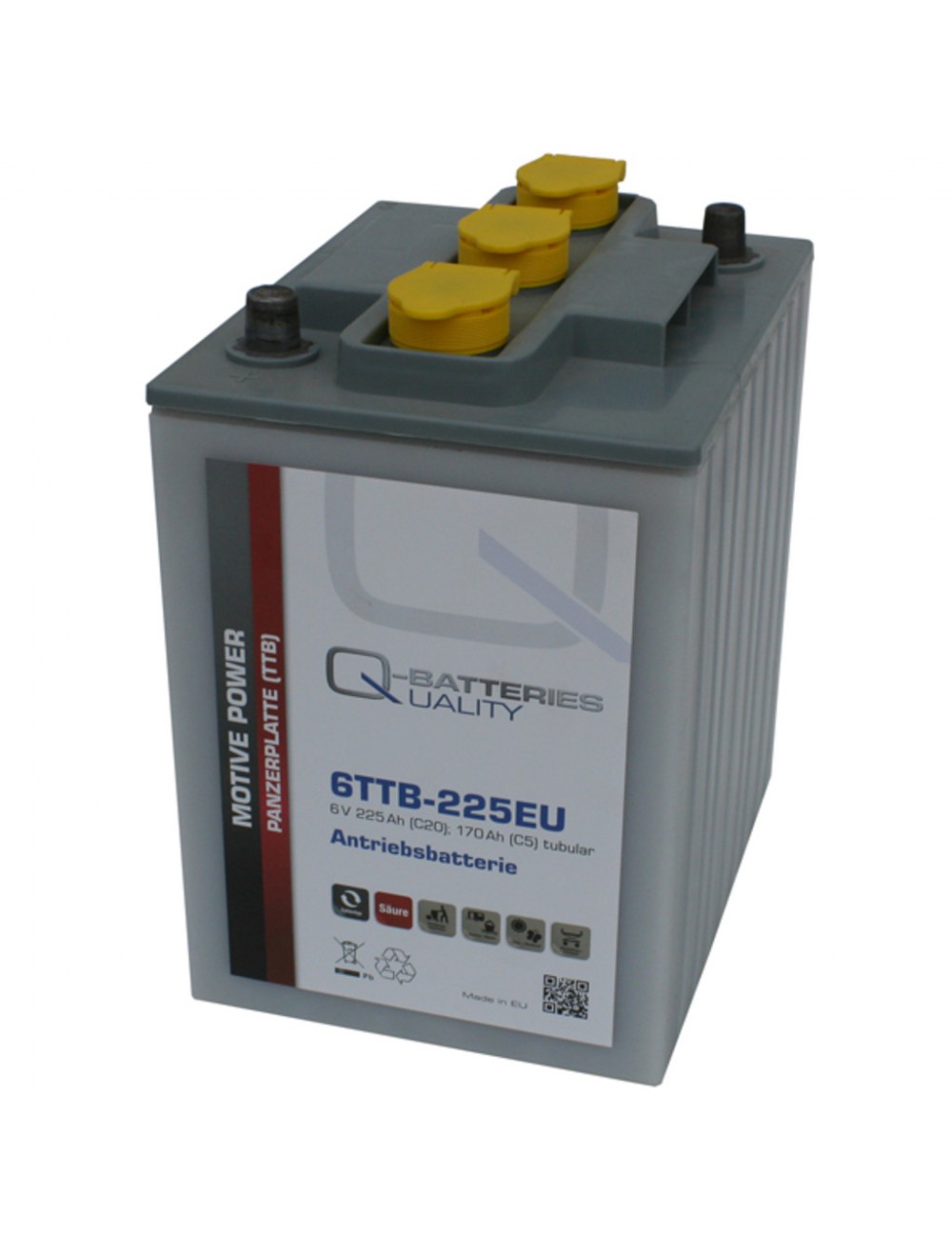 Batería 6V 225Ah C20 plomo ácido con placa tubular Q-Batteries serie TTB - 6TTB-225EU -  - 4250889600457 - 1