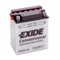 Bateria motocicleta 12V 12Ah 165CCA EB12AL-A2, YB12AL-A2 EXIDE serie Conventional - 1