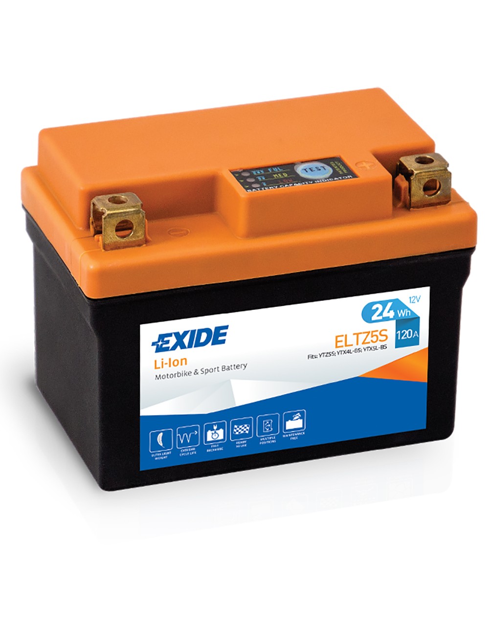 Bateria motocicleta 12V 24Wh 120CCA ELTZ5S Exide Litio Ion - 1 Bateria motocicleta 12V 24Wh 120CCA ELTZ5S Exide Litio Ion - 1