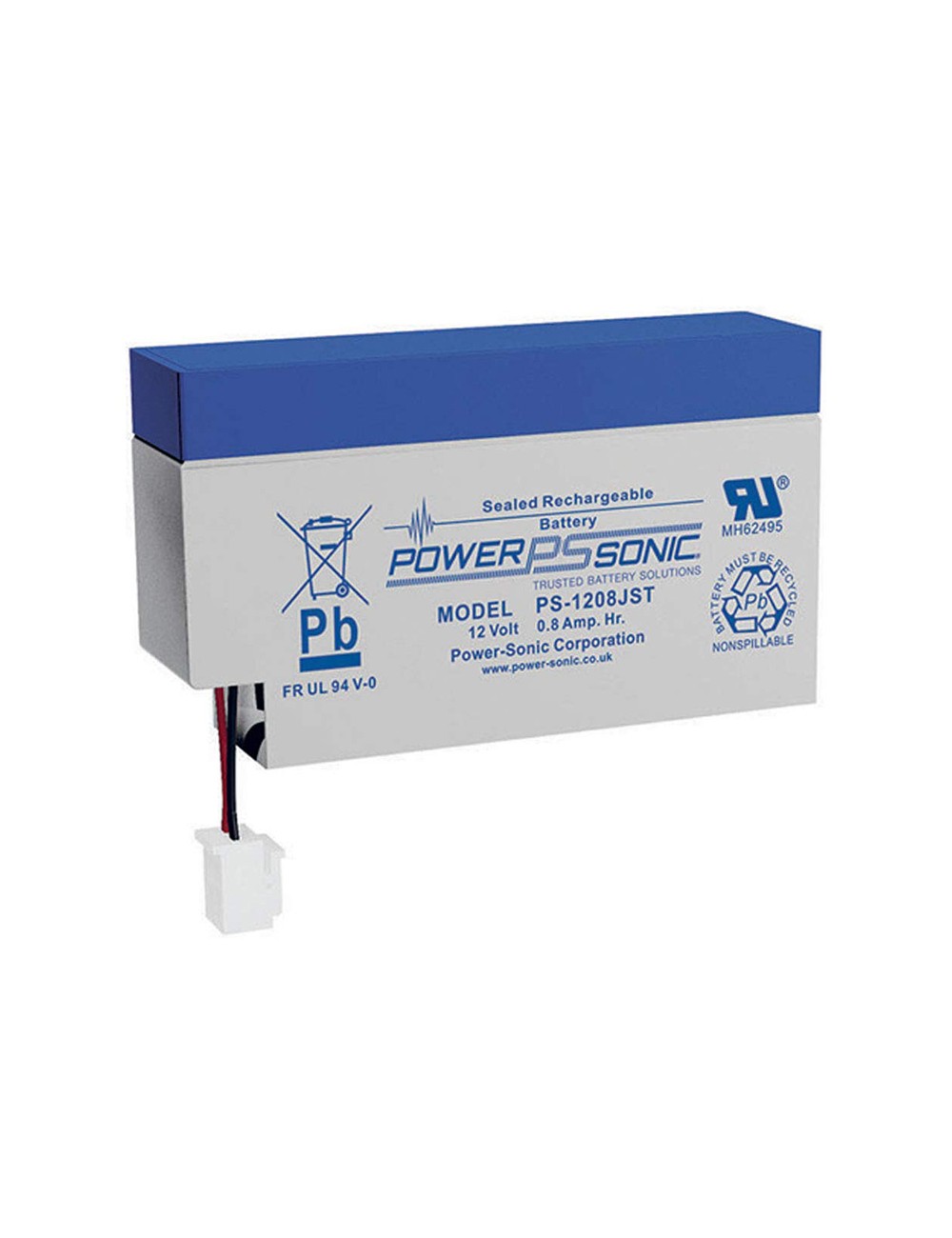 Batería 12V 0,8Ah C20 Powersonic PS-1208 con conector - PS-1208 - - - 1 Batería 12V 0,8Ah C20 Powersonic PS-1208 con conector - PS-1208 - - - 1