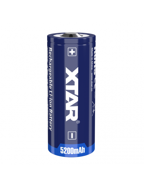 Batería 26650 3,6V 5200mAh 7A Litio Ion con circuito de protección y tetón - XTAR-26650 -  - 6952918341604 - 1