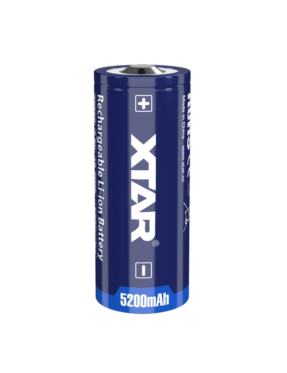 Batería 26650 3,6V 5200mAh 7A Litio Ion con circuito de protección y tetón - XTAR-26650 - - 6952918341604 - 1 Batería 26650 3,6V 5200mAh 7A Litio Ion con circuito de protección y tetón - XTAR-26650 - - 6952918341604 - 1