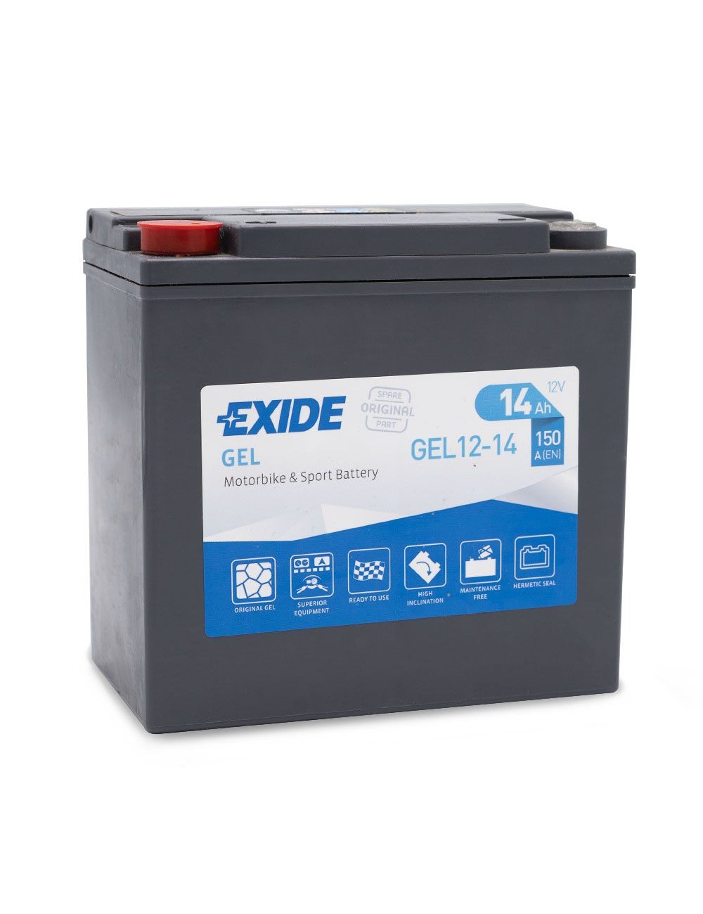 Batería de gel para moto 12V 14Ah 150CCA Exide GEL - GEL12-14 - - 3661024035200 - 1 Batería de gel para moto 12V 14Ah 150CCA Exide GEL - GEL12-14 - - 3661024035200 - 1