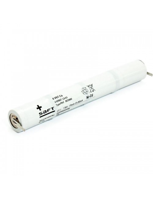 Bateria de iluminação de emergência 4,8V 1,6Ah Ni-Cd com terminais fast-on ARTS Energy (Saft) - 3