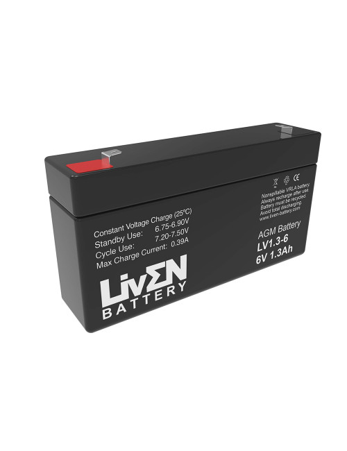Batería 6V 1,3Ah C20 Liven LV1.3-6 - LV1.3-6 -  -  - 1