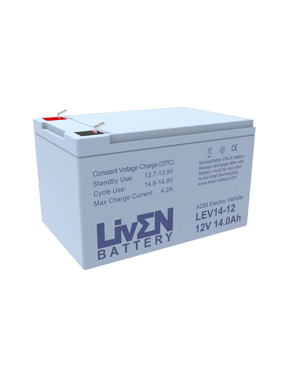 Batería 12V 14Ah C20 ciclo profundo LivEN LEV14-12 - LEV14-12 -  -  - 1
