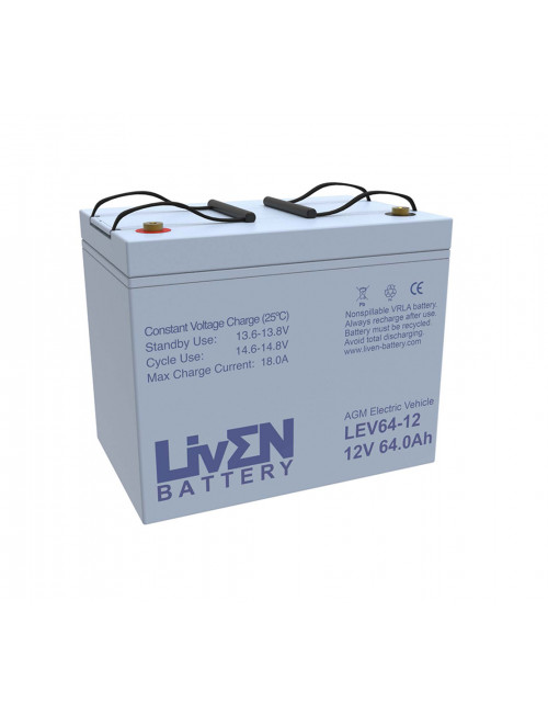 Batería 12V 64Ah C20 ciclo profundo LivEN serie LEV - LEV64-12 -  -  - 1