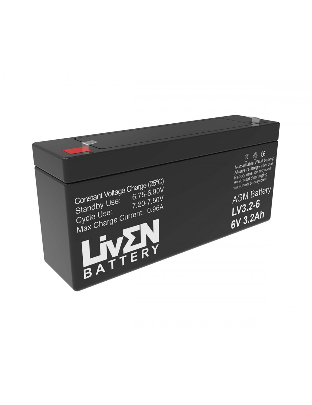 Batería 6V 3,2Ah C20 Liven LV3.2-6 - LV3.2-6 -  -  - 1