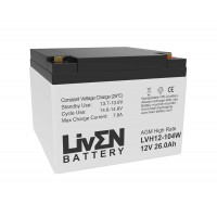 Batería 12V 26Ah C20 104W alta descarga Liven serie LVH - LVH12-104W -  -  - 1