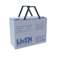 Pack 2 baterías (24V) para silla de ruedas y scooter eléctrico de 12V 24Ah C20 ciclo profundo LivEN serie LEV - 2xLEV24-12 -  - 