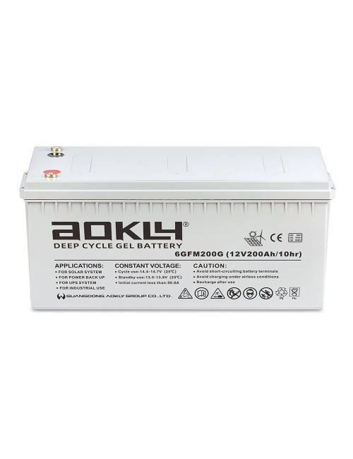 Bateria gel 12V 200Ah C10 ciclo profundo Aokly Aokly 6GFM200G - 2