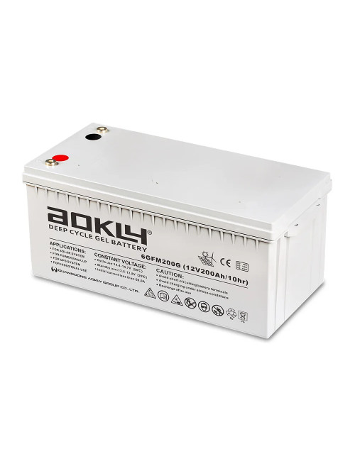 Batería gel 12V 200Ah C10 ciclo profundo Aokly 6GFM200G - 6GFM200G -  -  - 1