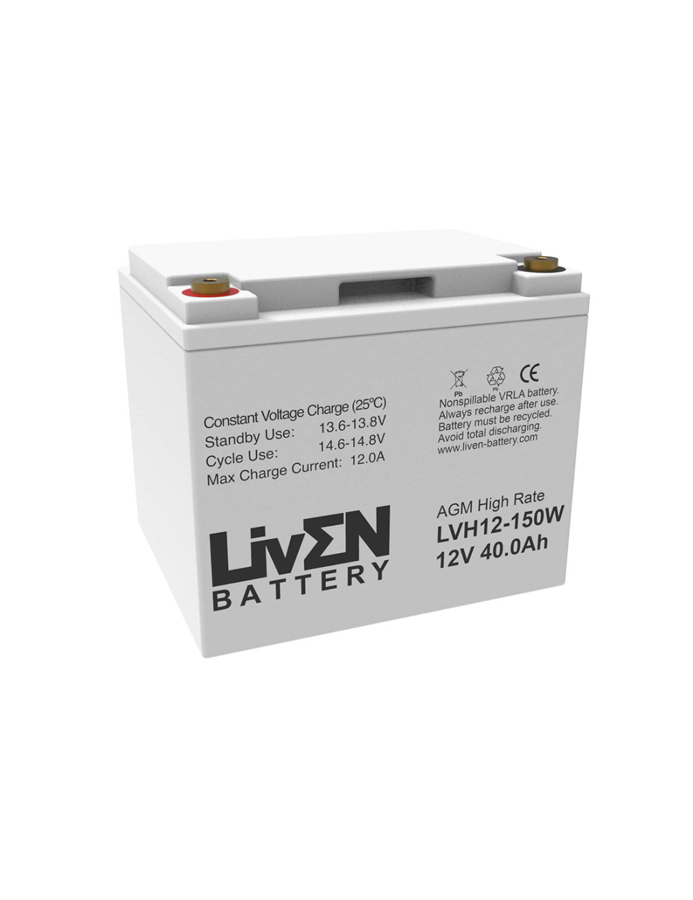 Batería 12V 40Ah C20 150W alta descarga Liven serie LVH - LVH12-150W -  -  - 1